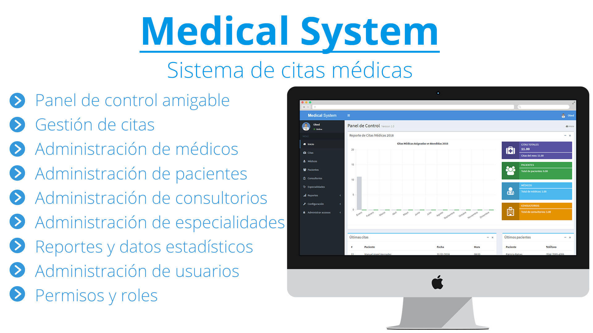 Sistema de citas médicas, desarrollado con PHP & MySQL